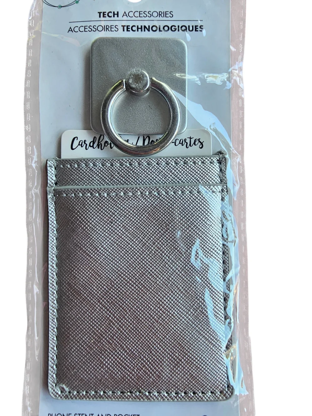 Silver Phone Ring & Card Pocket - 2pc
